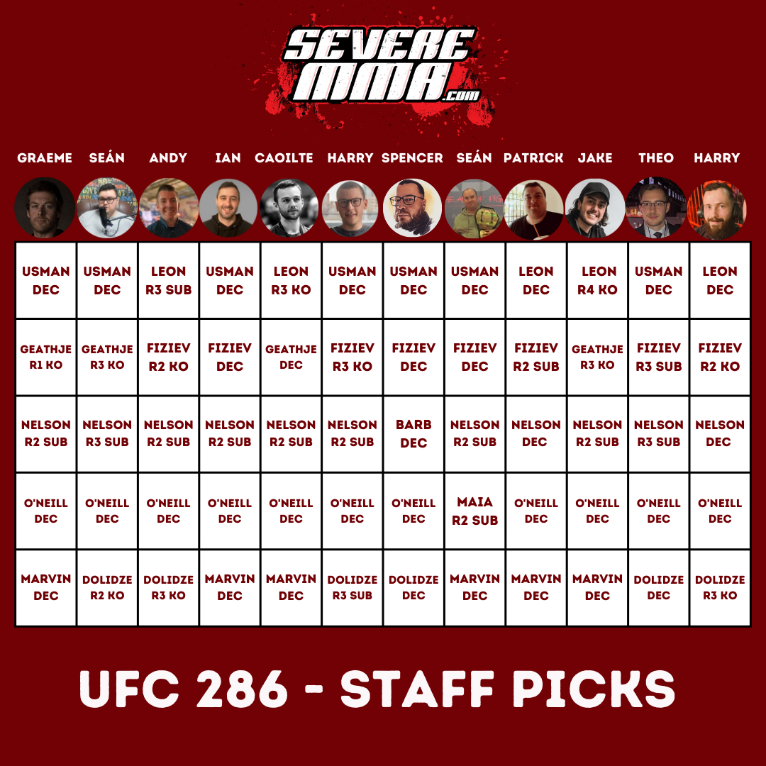 UFC 286 - Severe MMA Staff Predictions